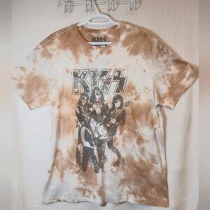 KISS Men's Short Sleeve Band X-Large  T-shirt Cream Color